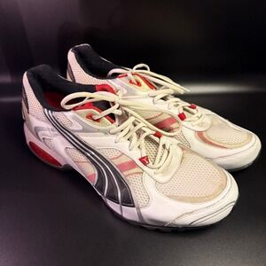 Puma Running Shoes‎ White Red Black Athletic Sneakers Size 14
